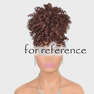 Afro Puff Drawstring Ponytail Synthetic Curly Hair Ponytail Extension Large Size Hair Bun Clip Hair Extensions,Dark Brown